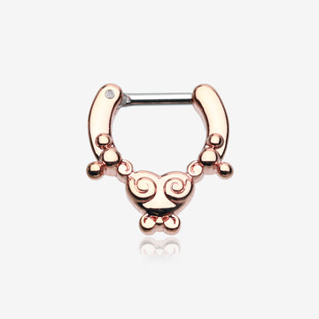 Rose Gold Tribal Saia Septum Clicker-Rose Gold